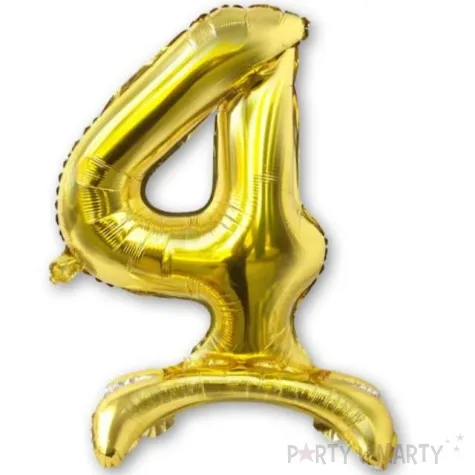 balon foliowy cyfra 4 stojaca zloty dekoracjepolska 30 dgt