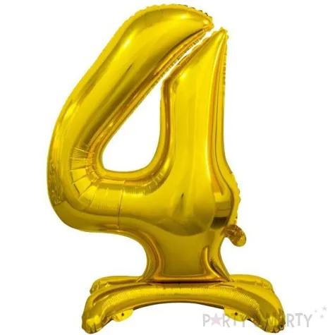 balon foliowy cyfra 4 stojaca zloty godan 29 dgt