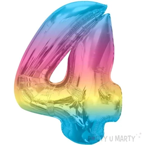 balon foliowy cyfra 4 teczowy godan 36 dgt