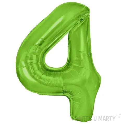 balon foliowy cyfra 4 zielone jabluszko partypal 39 dgt