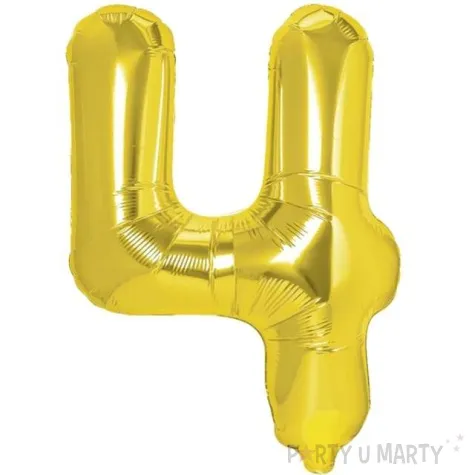 balon foliowy cyfra 4 zloty partypal 16 dgt
