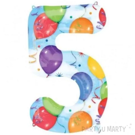 balon foliowy cyfra 5 baloniki amscan 34 dgt