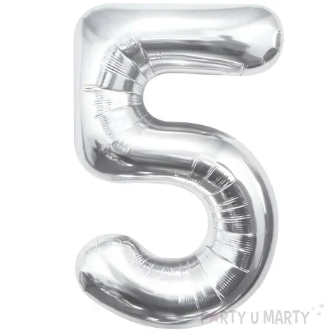 balon foliowy cyfra 5 beauty charm srebrny godan 33 dgt