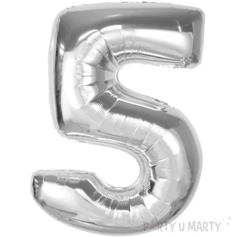 balon foliowy cyfra 5 beauty charm srebrny godan 36 dgt