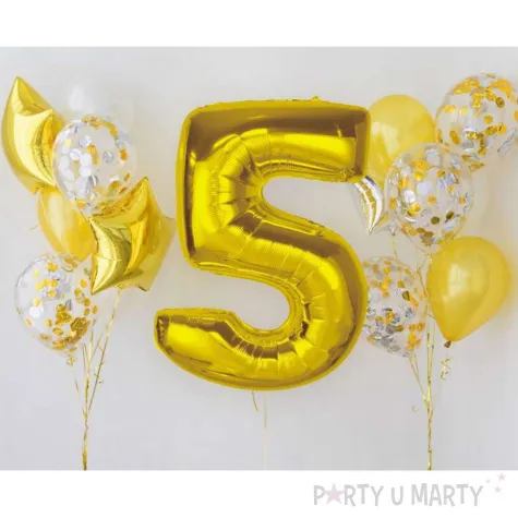 balon foliowy cyfra 5 beauty charm zloty godan 36 dgt