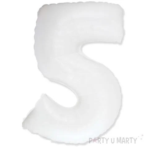 balon foliowy cyfra 5 bialy flexmetal 33 dgt