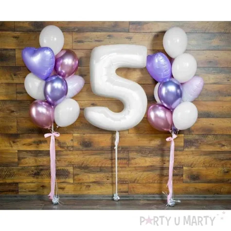 balon foliowy cyfra 5 bialy godan 36 dgt