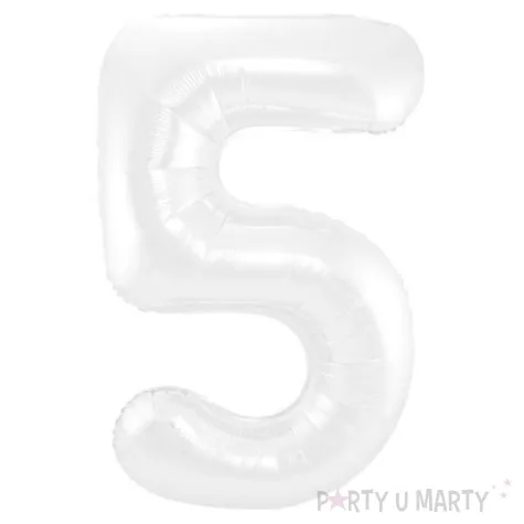 balon foliowy cyfra 5 bialy jix 40 dgt