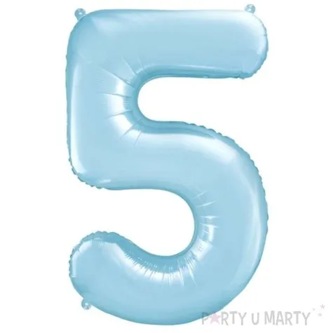 balon foliowy cyfra 5 blekitny partydeco 34 dgt