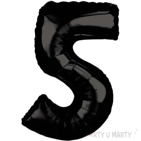 balon foliowy cyfra 5 czarny amscan 26 dgt
