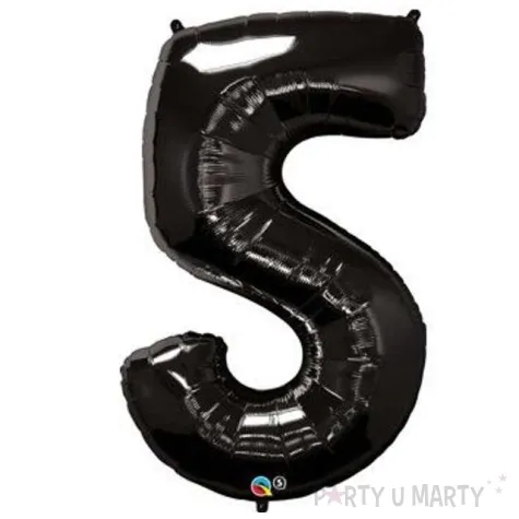 balon foliowy cyfra 5 czarny qualatex 34 dgt