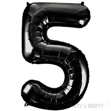 balon foliowy cyfra 5 czarny unique 34 dgt