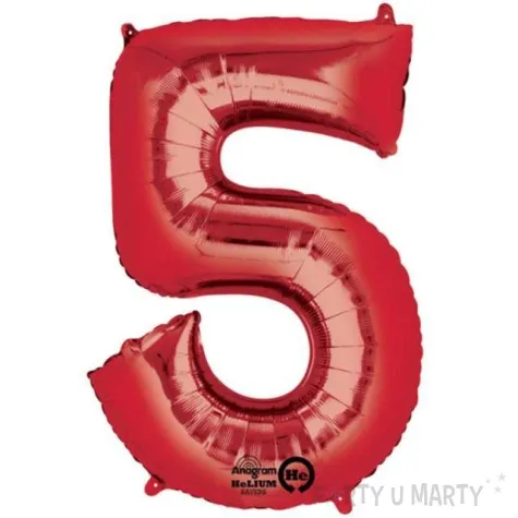 balon foliowy cyfra 5 czerwony amscan 34 dgt