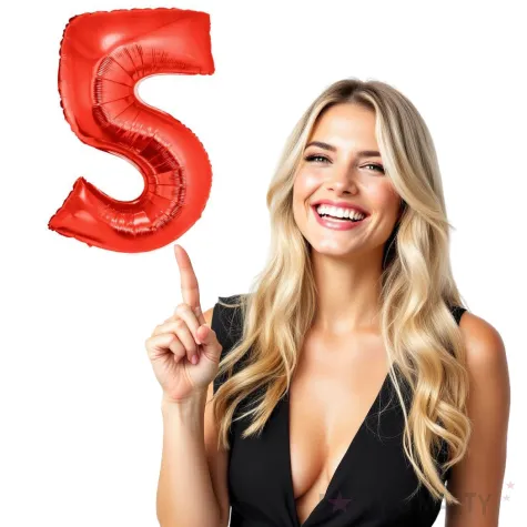 balon foliowy cyfra 5 czerwony funny fashion 40 dgt