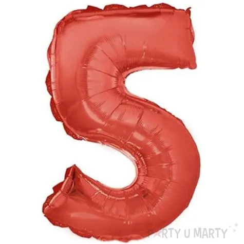 balon foliowy cyfra 5 czerwony oem 16 dgt