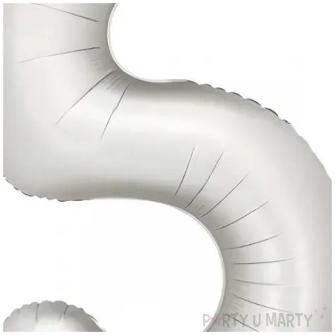 balon foliowy cyfra 5 dekoracja na urodziny srebrny matowy 34 dgt