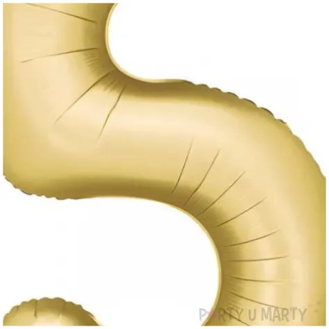 balon foliowy cyfra 5 dekoracja na urodziny zloty matowy 34 dgt