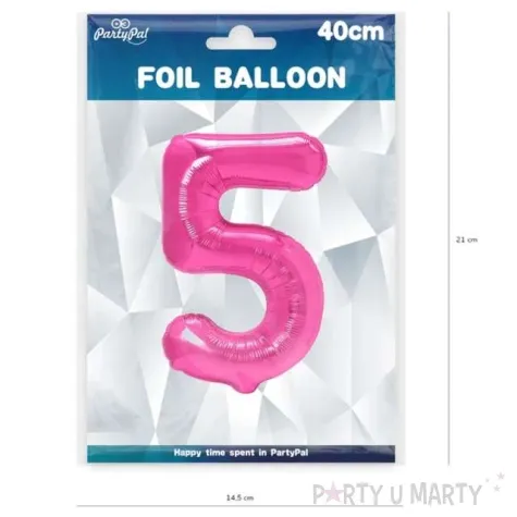 balon foliowy cyfra 5 fuksja partypal 16 dgt