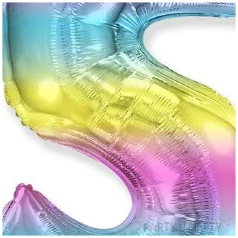 balon foliowy cyfra 5 gradient pastelowy flexmetal 34 dgt