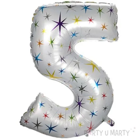 balon foliowy cyfra 5 gwiazdki oem 40 dgt