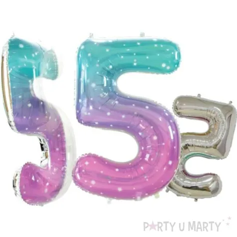 balon foliowy cyfra 5 kosmos teczowy godan 31 dgt