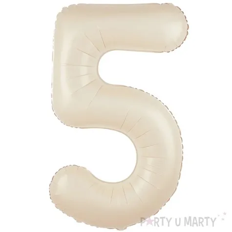 balon foliowy cyfra 5 kremowy 39 dgt