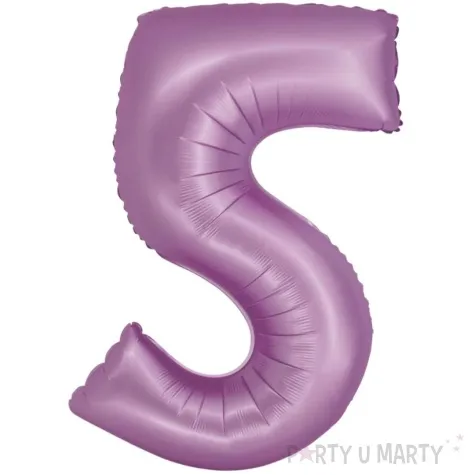 balon foliowy cyfra 5 lawendowy matowy godan 30 dgt