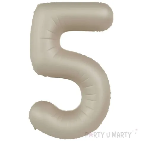 balon foliowy cyfra 5 mat kremowe latte folat 34 dgt