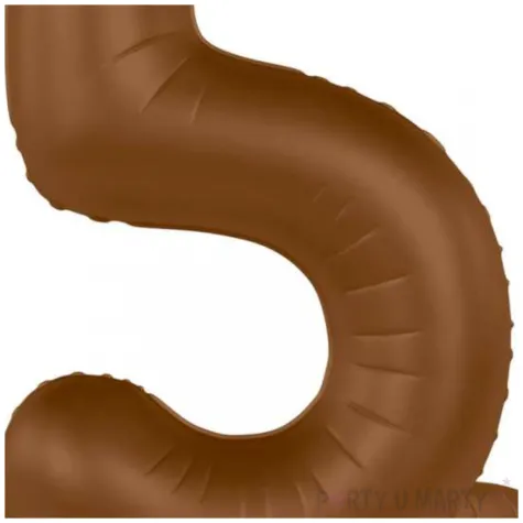 balon foliowy cyfra 5 mat stojaca braz czekoladowy folat 28 dgt