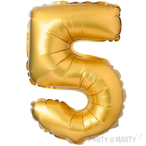 balon foliowy cyfra 5 matowa zloty arpex 36 cali dgt