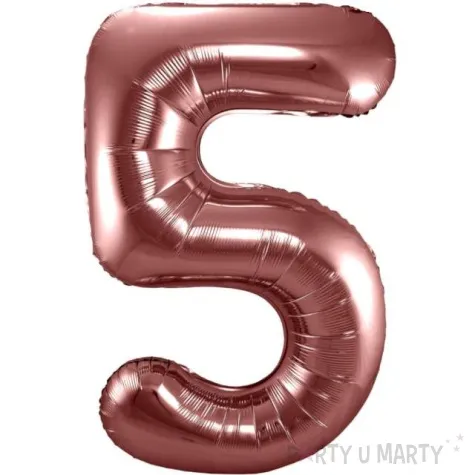 balon foliowy cyfra 5 metaliczny brazowy folat 34 dgt