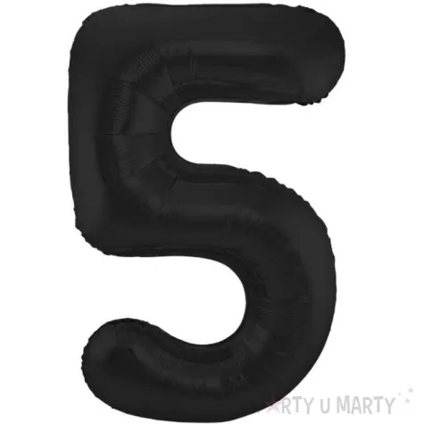 balon foliowy cyfra 5 metaliczny mat czarny folat 34 dgt