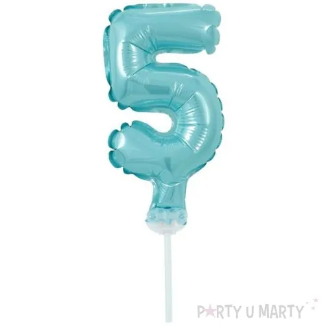 balon foliowy cyfra 5 micro 5 godan blekitne