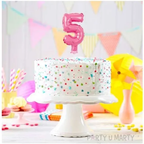 balon foliowy cyfra 5 micro 5 godan rozowa