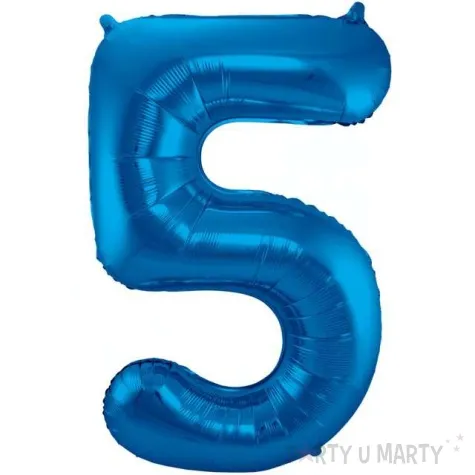 balon foliowy cyfra 5 niebieski folat 34 dgt