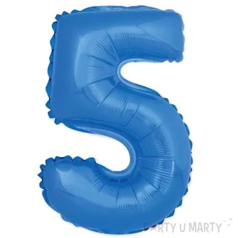 balon foliowy cyfra 5 niebieski godan 14 dgt