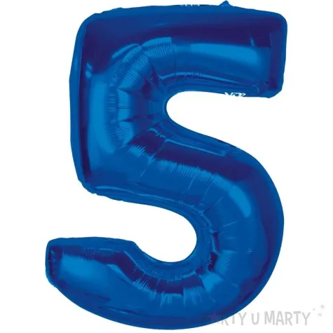 balon foliowy cyfra 5 niebieski godan 36 dgt