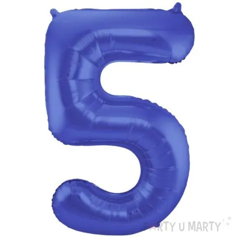 balon foliowy cyfra 5 niebieski mat folat 34 dgt