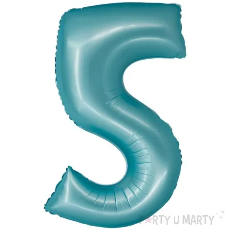 balon foliowy cyfra 5 niebieski matowy godan 30 dgt