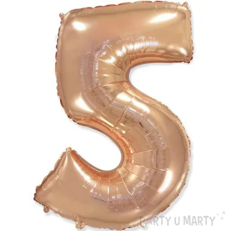 balon foliowy cyfra 5 rozowe zloto flexmetal 34 dgt
