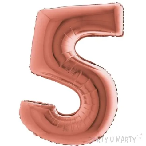 balon foliowy cyfra 5 rozowe zloto grabo 26 dgt