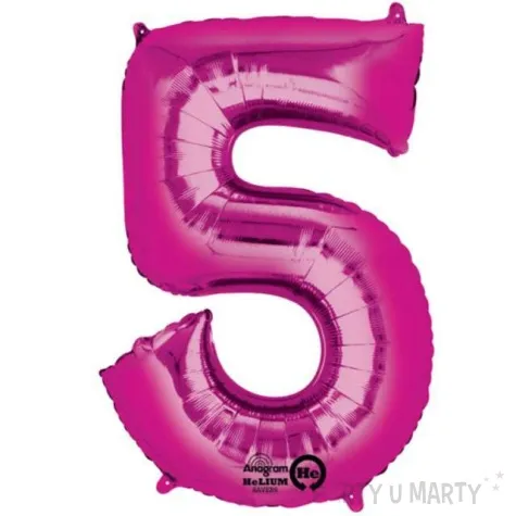 balon foliowy cyfra 5 rozowy amscan 34 dgt