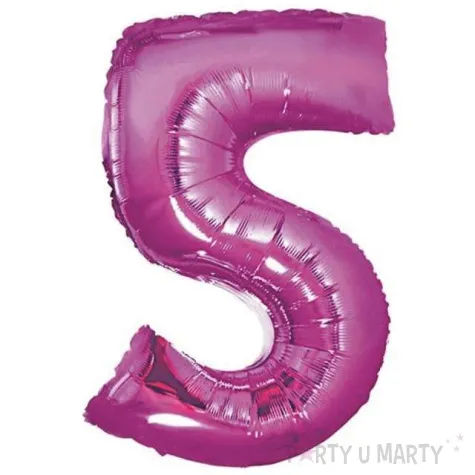 balon foliowy cyfra 5 rozowy godan 14 dgt