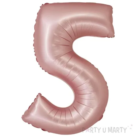 balon foliowy cyfra 5 rozowy matowy godan 30 dgt