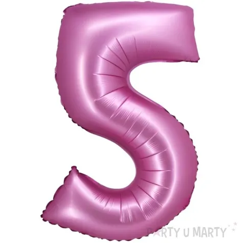 balon foliowy cyfra 5 rozowy satynowy godan 30 dgt