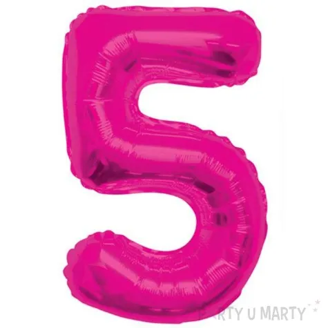 balon foliowy cyfra 5 rozowy unique 34 dgt