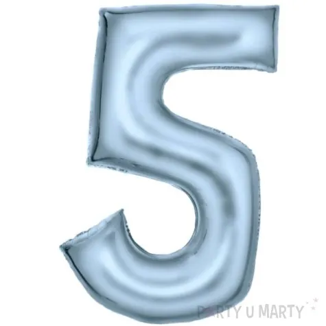 balon foliowy cyfra 5 satynowy niebieski amscan 34 dgt