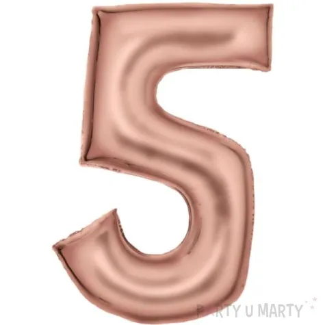balon foliowy cyfra 5 satynowy rozowe zloto amscan 34 dgt