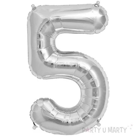 balon foliowy cyfra 5 srebrny northstar balloons 34 dgt