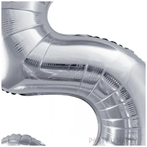 balon foliowy cyfra 5 srebrny partydeco 34 dgt